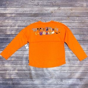 Disney World Halloween Orange Glitter Long Sleeve Spirit Jersey Girls Large NWT